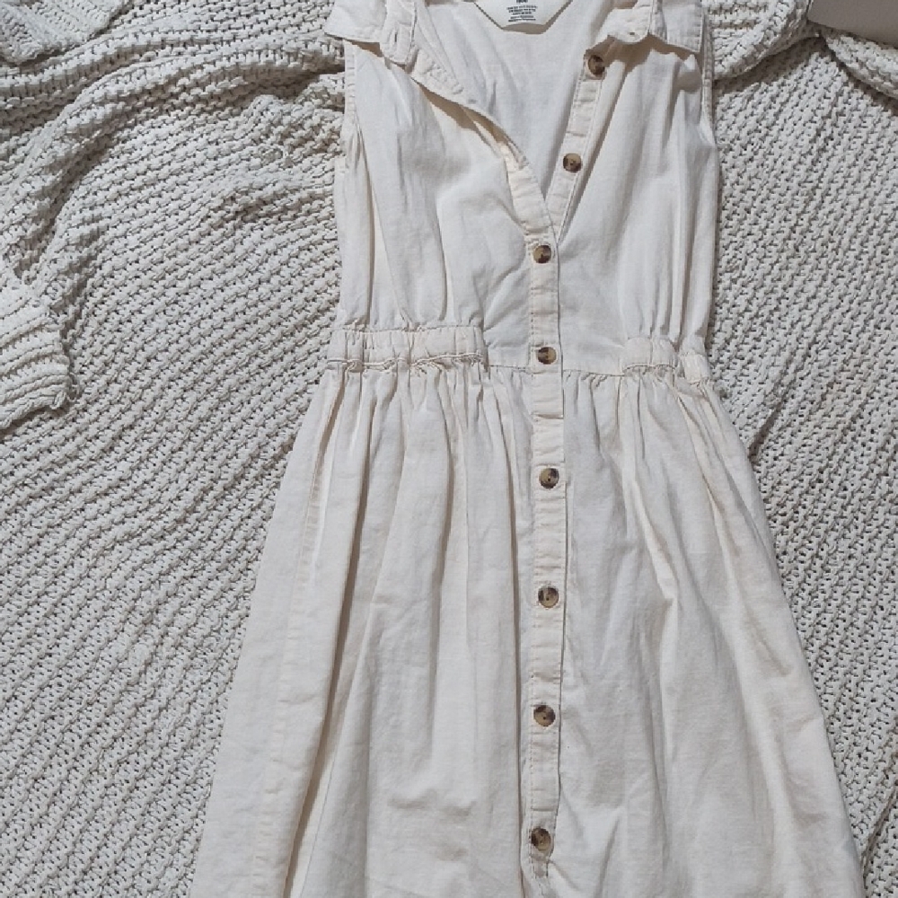 H&M Cream Button-Up Dress